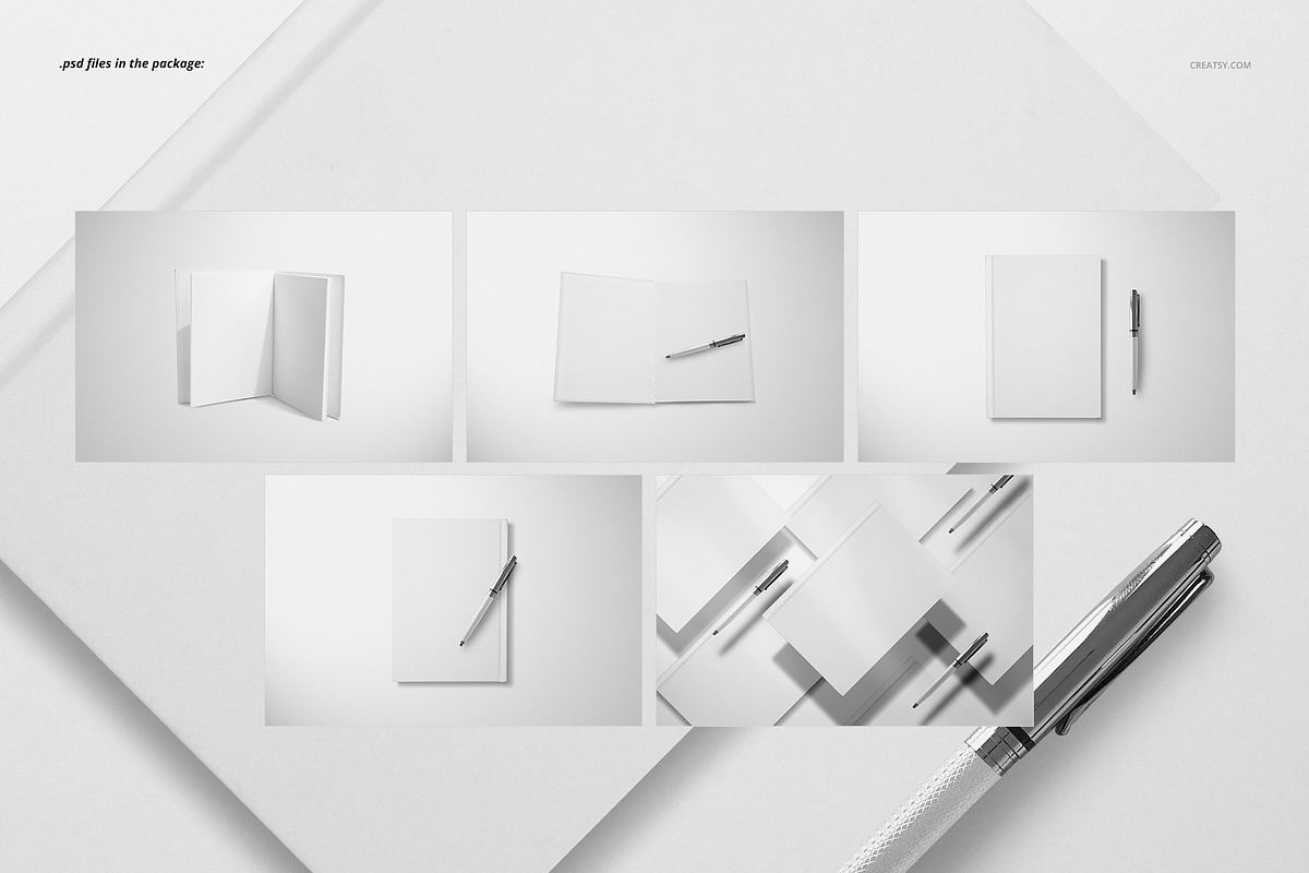Notebook Mockup Set, a Print Template by Creatsy (Photo 2 of 12)