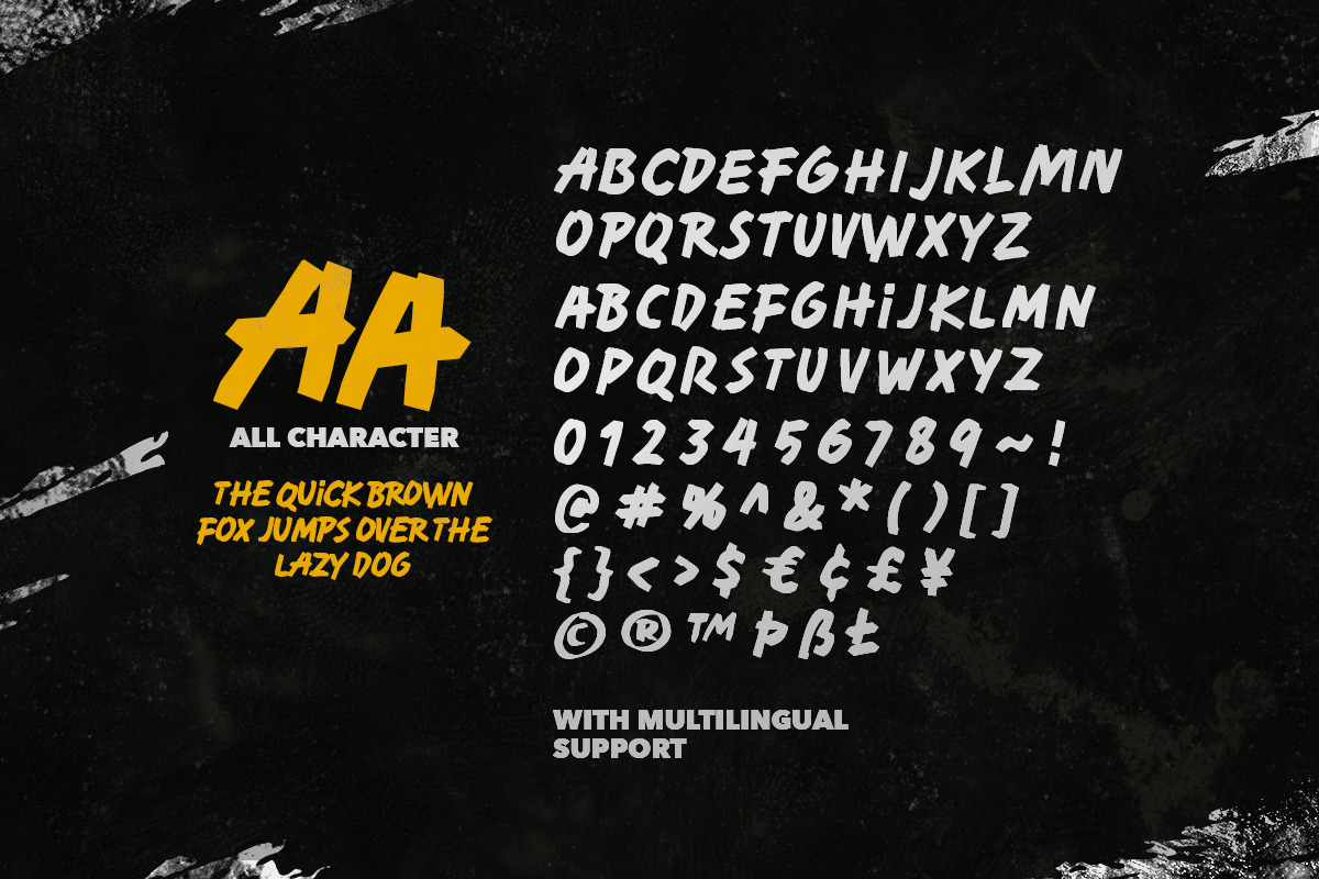 Heavy Warning - Display Brush Font, a Handwritten Font by Sarid Ezra (Photo 9 of 9)