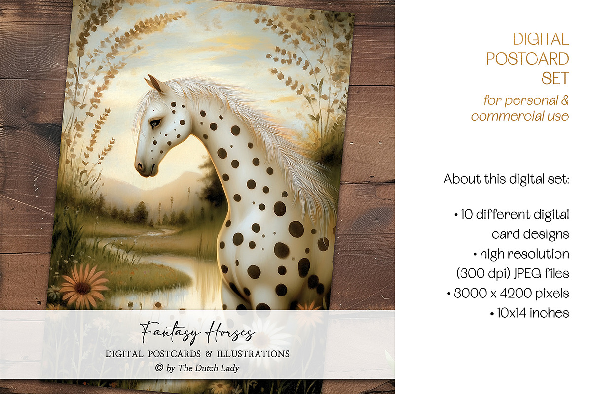 Fantasy Horses On A Flower Meadow, an Animal Illustration by The Dutch Lady Designs (Photo 3 of 7)