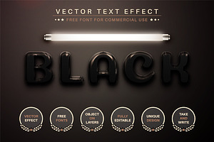 Black Light - Editable Text Effect