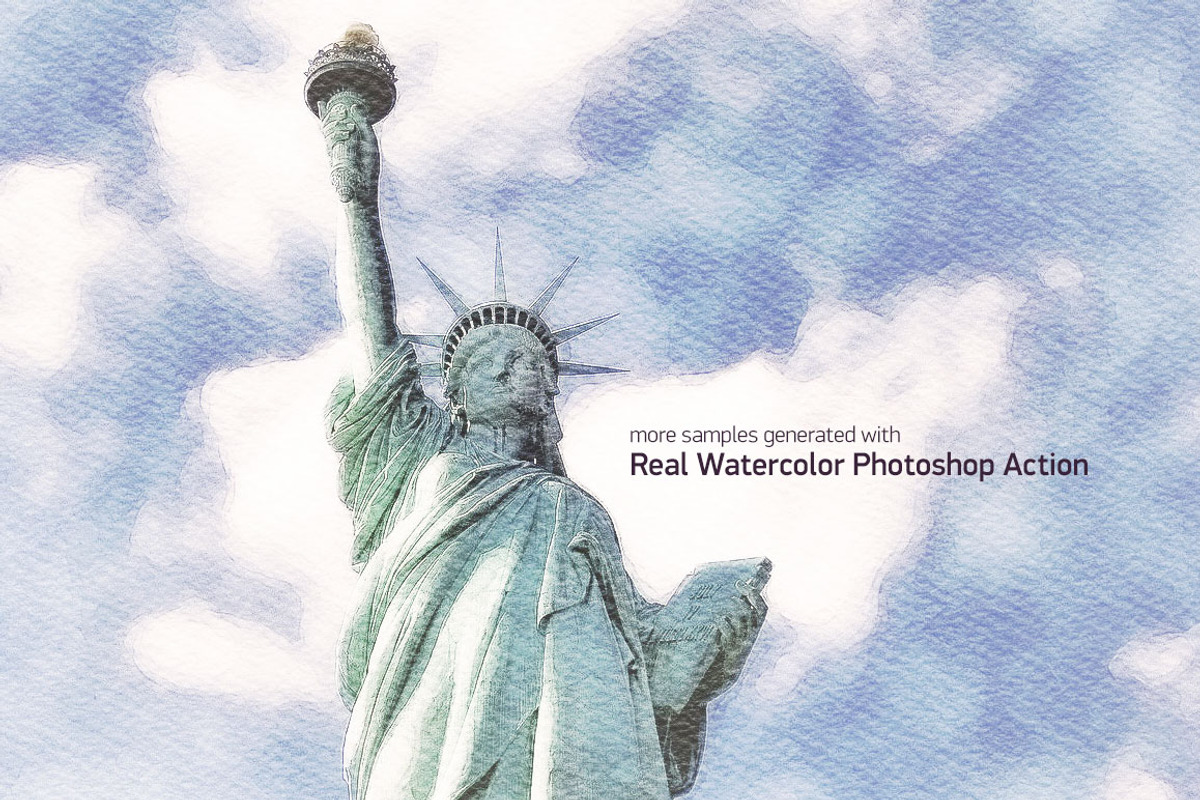 Real Watercolor - Photoshop Action, an Action Add-On by Creative Graphics
