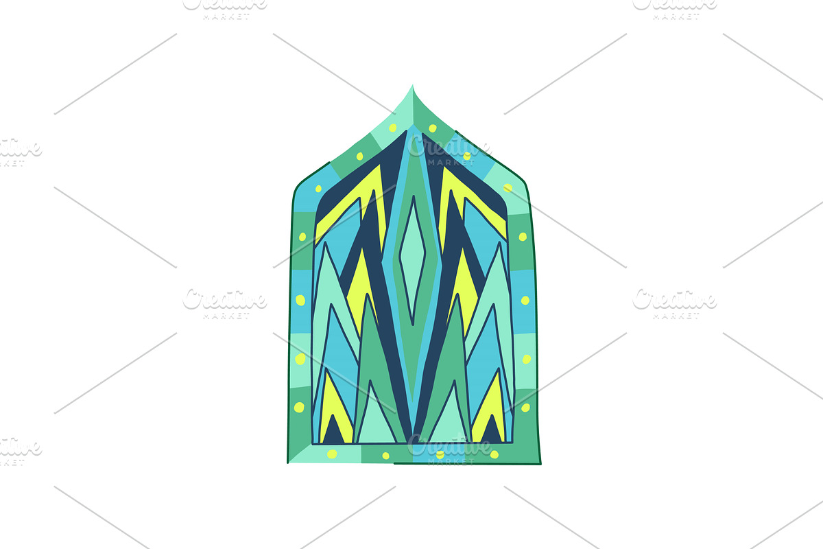 antique stained glass cartoon vector, an Object Illustration by pikepicture