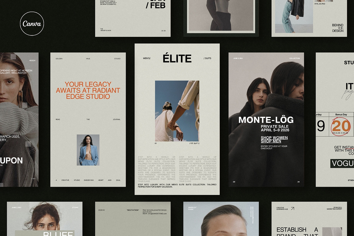 ZAVI | Instagram STORIES Bundle, a Social Media Template by The Aesthetic Studio (Photo 1 of 10)