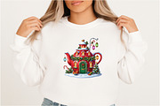 Christmas Teapot House PNG, an Illustration by DreamArtGraphic (Thumbnail 3 of 5)