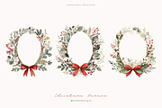 Watercolor Christmas Frames, a Seasonal Illustration by PeDe Designs (Thumbnail 2 of 7)