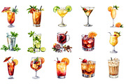 Cocktail Clipart PNG Bundle, an Illustration by Designking (Thumbnail 2 of 5)