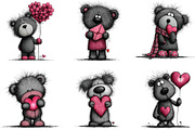 Teddy Bear Valentine Clipart, an Illustration by CraftArtStudio (Thumbnail 4 of 6)