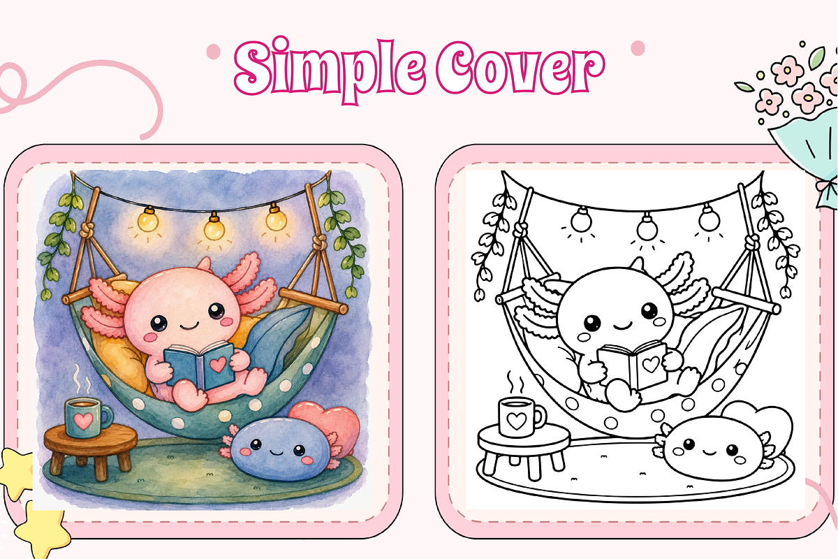 Cozy Axolotl Moments Cute & Comfy, an Animal Illustration by Design Zone (Photo 2 of 4)