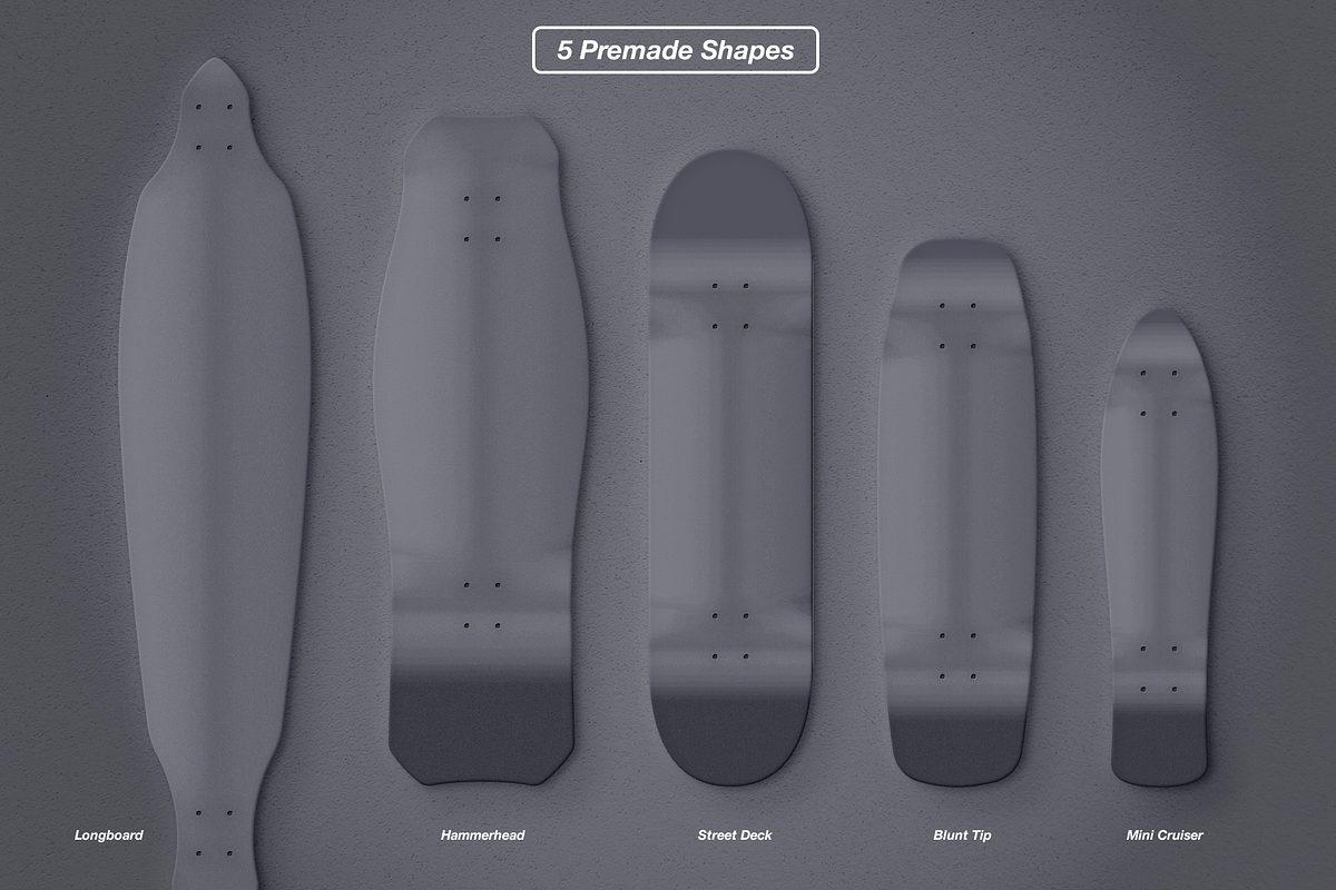 Skateboard Deck Mockup, a Product Mockup by Evan Molina (Photo 2 of 3)