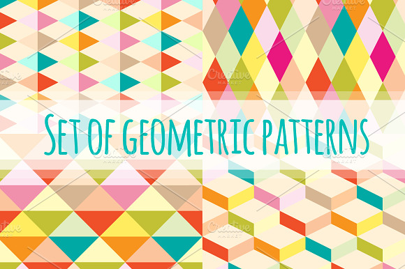 Set of colored geometric patterns preview 6