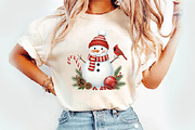 Christmas Snowman Clipart Sublimatio, an Illustration by Watercolor design (Thumbnail 3 of 3)