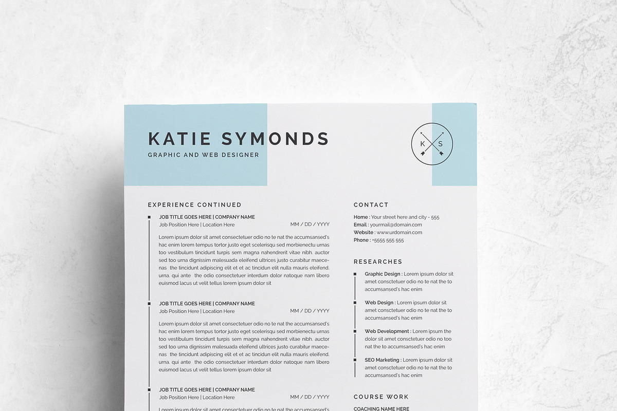 4 Pages Resume/CV Template, a Resume Template by TemplatesForest