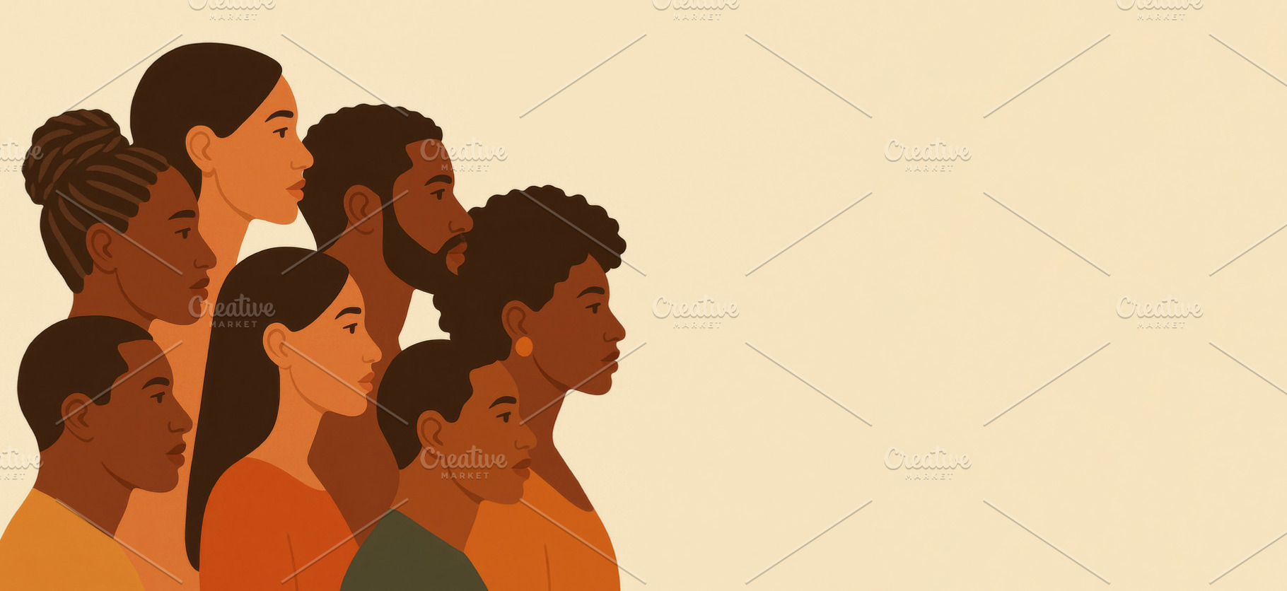 African American profiles illustrati, a Photo by Dvoevnore photos