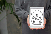 12 Cute Puppy Dog Wearing Jacket, an Animal Illustration by jongcreative (Thumbnail 7 of 7)