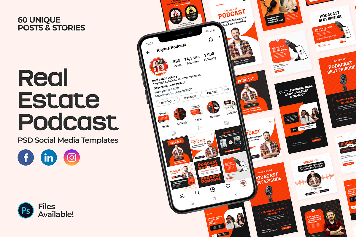Real Estate Podcast Instagram Bundle, a Social Media Template by Raytas Studio (Photo 1 of 10)