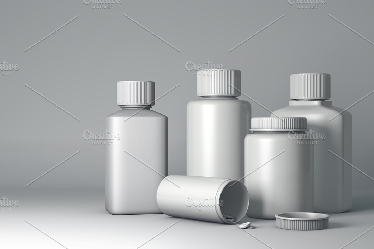 Medicines Packaging Mock-Up, a Cups & Container Mockup by maximmmmum (Photo 2 of 7)