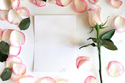 Rose & Petals Card Mockup. PSD+JPG, a Print Template by Maddy's Art & Mockups (Thumbnail 2 of 2)