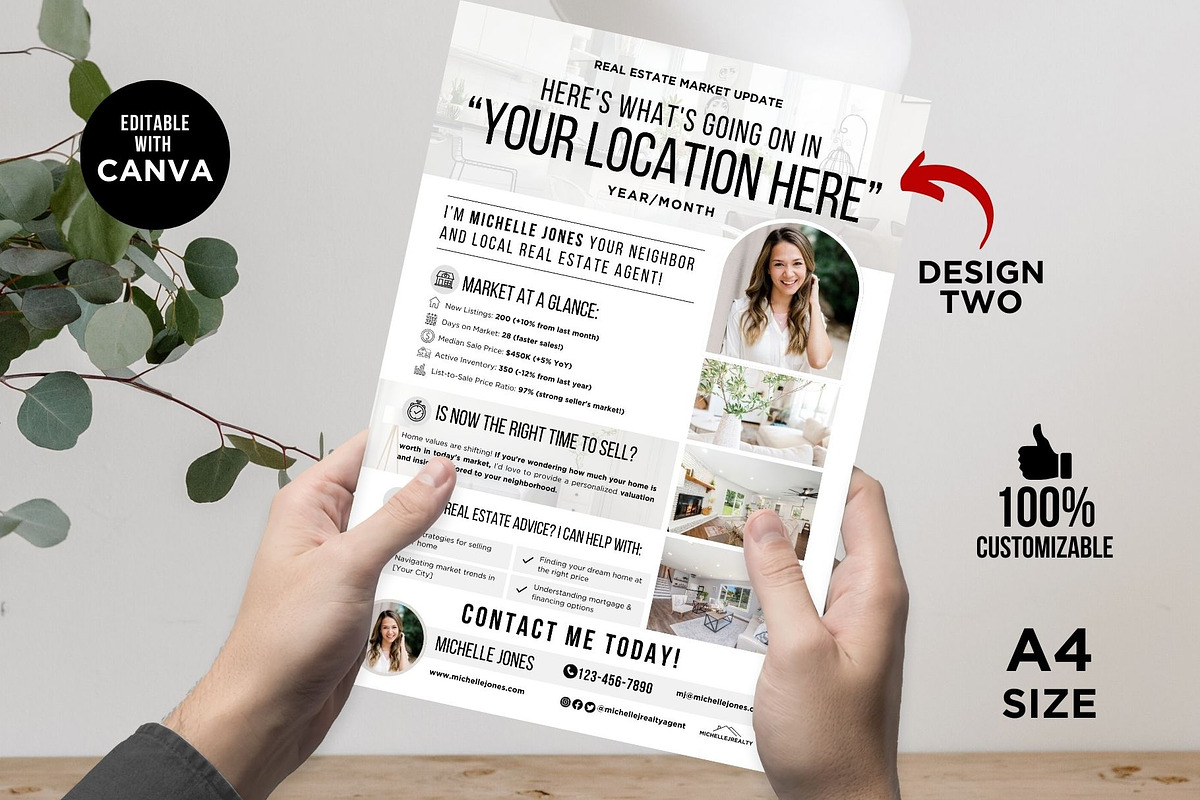Real Estate Market Update Flyers, a Flyer Template by CreativeVinesStore (Photo 5 of 7)