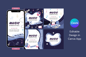Music Festival Template, a Social Media Template by ryelart.design