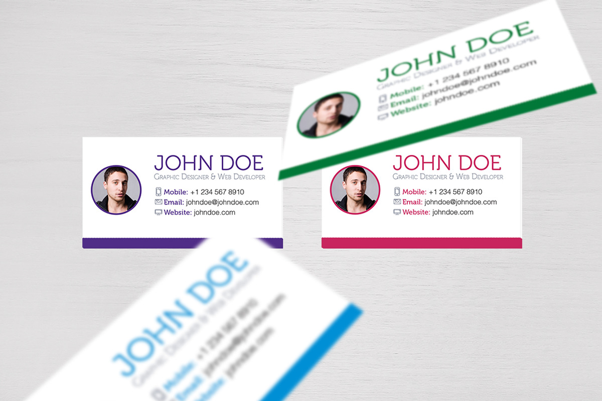 4 Colorful Textured Business Cards, a Business Card Template by Dragoș Neagu (Photo 3 of 4)