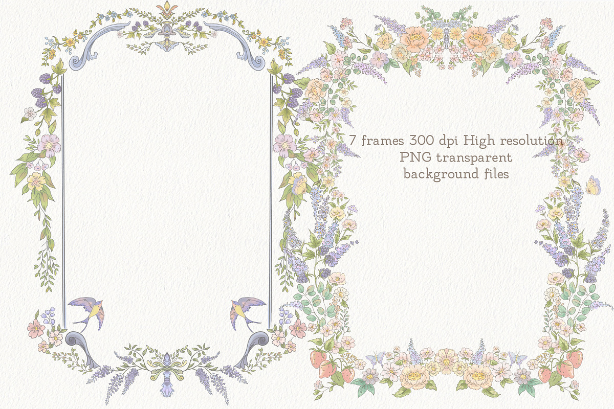 Summer Garden Wedding Set, a Decorative Illustration by AlenaVlasko stock Market (Photo 5 of 10)