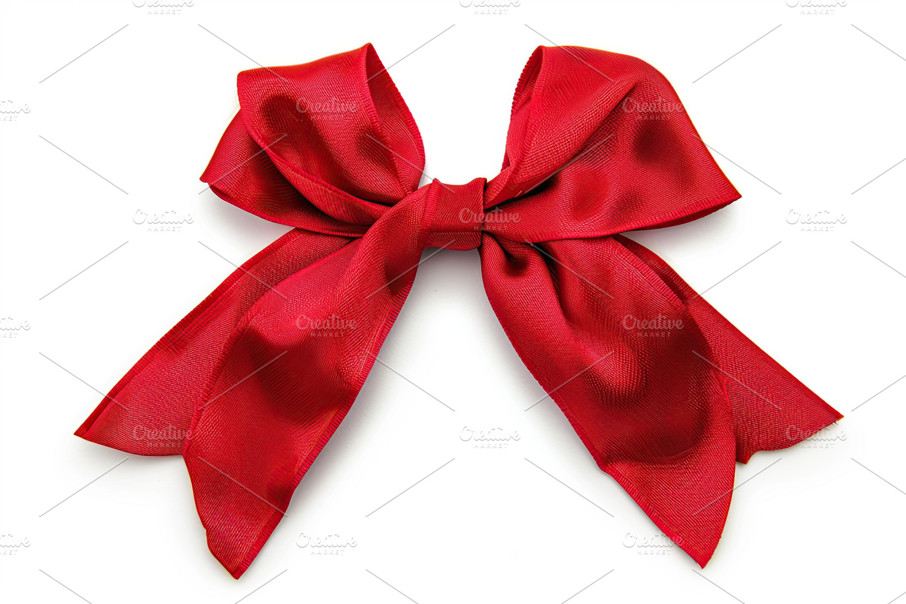 Red satin ribbon bow on white background, a Beauty & Fashion Photo by AlyaAnd