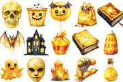 Yellow Halloween Clipart Sublimation, an Illustration by SinaCreation (Thumbnail 2 of 5)