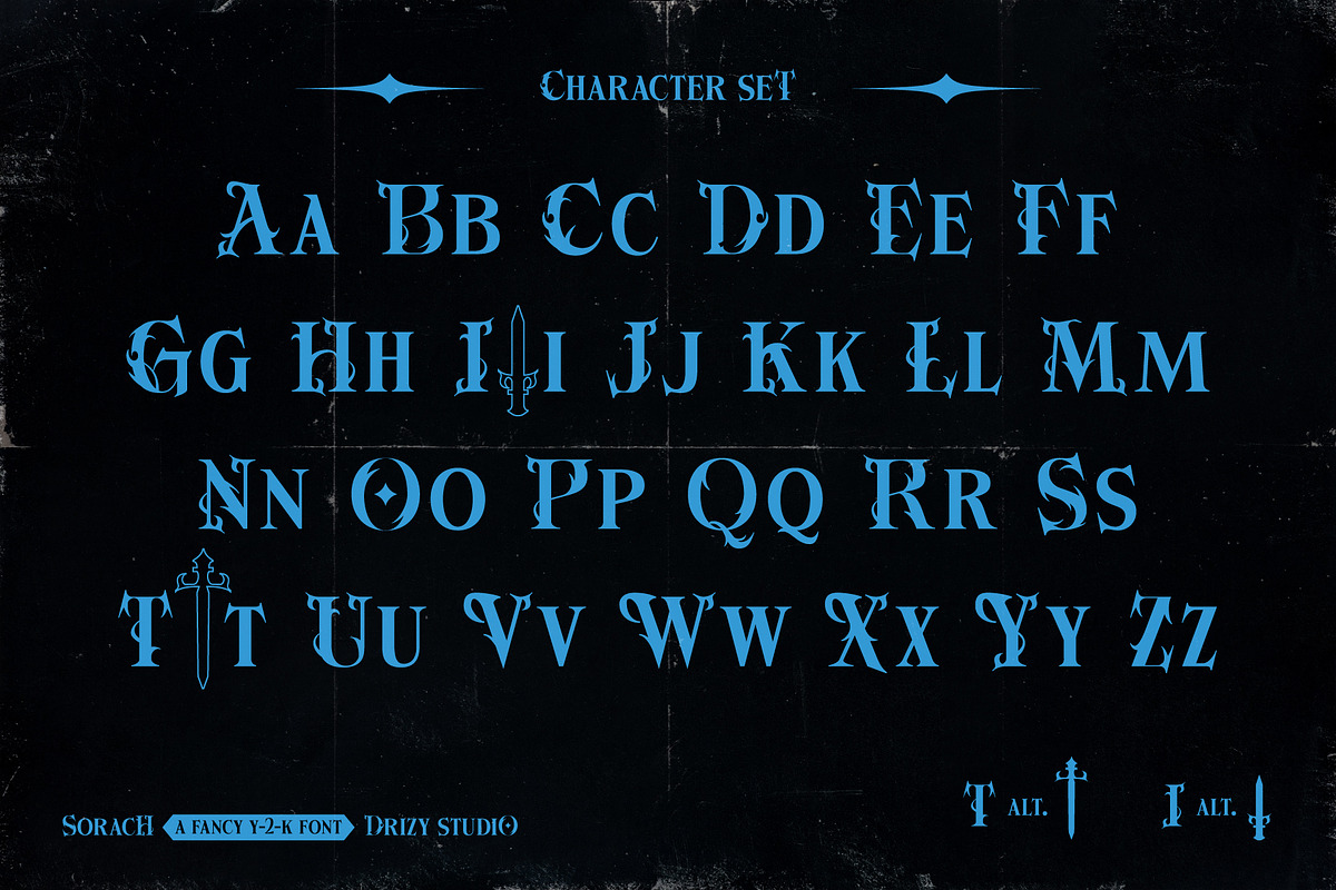 Sorach - Fancy Y2K Font, a Serif Font by Drizy (Photo 4 of 10)