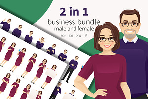 Business mature man and woman bundle