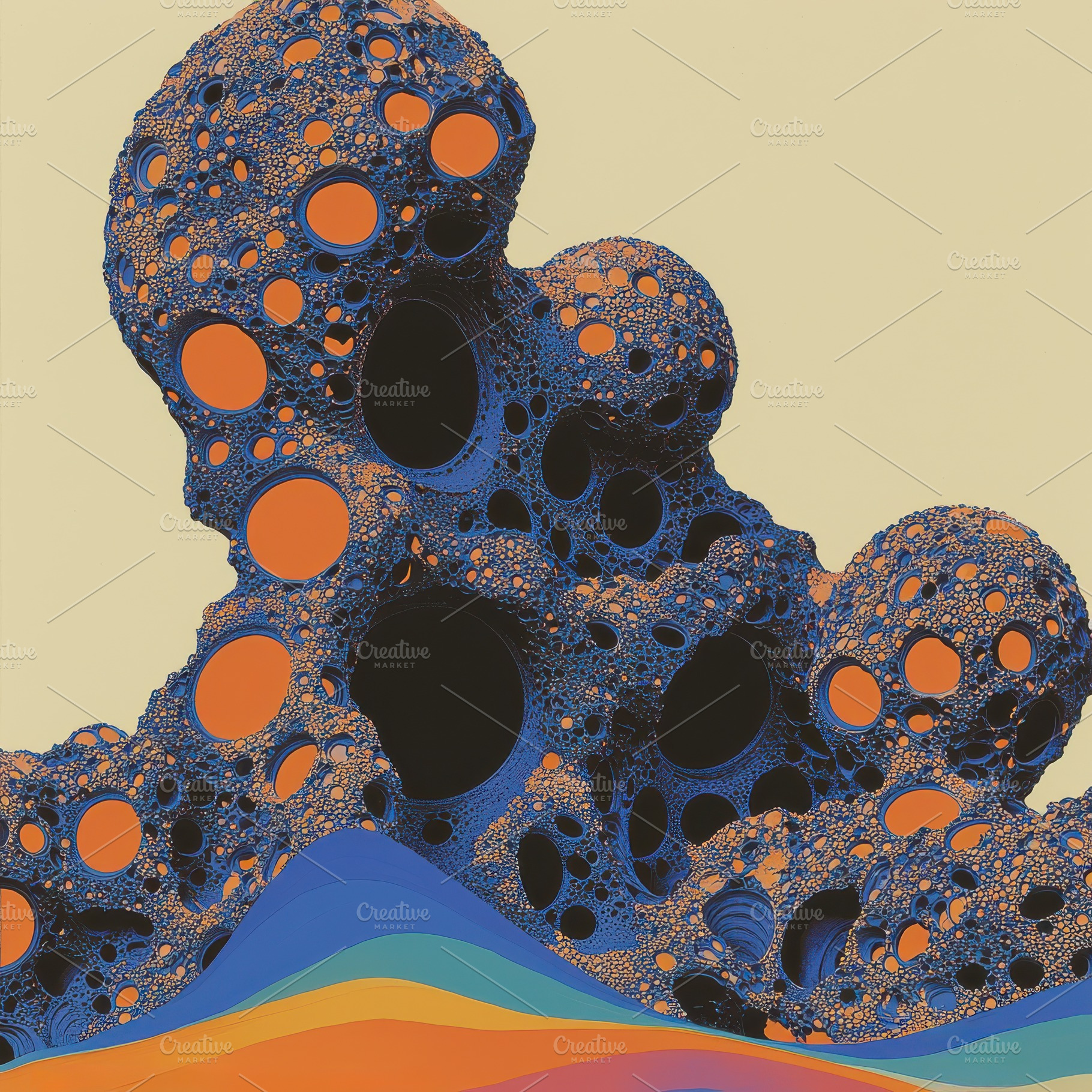 Retro-Futuristic Abstract Artwork, a Photo by Virgo Studio