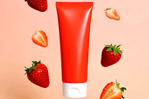 Red Cosmetic Tube Mockup, a Beauty & Fashion Photo by Stock Shape