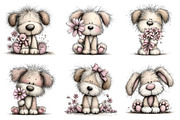 Whimsical Easter Dogs Clipart, an Animal Illustration by GatewayDesign (Thumbnail 2 of 3)