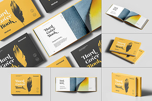 Hard Cover Horizontal Book Mock-up, an Advertising Mockup by zippypixelstudio