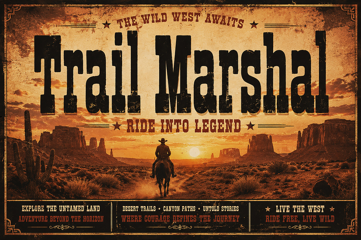 Trail Marshal - Western display font, a Sans Serif Font by Wow Magic (Photo 5 of 5)