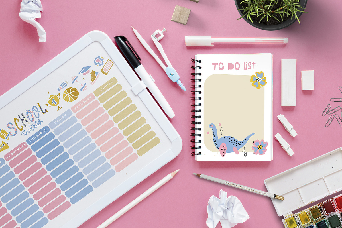 School weekly planners collection, a Stationery Template by Lana Sham (Photo 9 of 14)