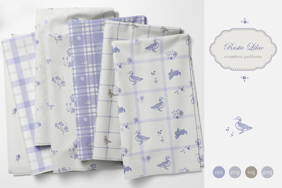 Rustic Lilac - Seamless Patterns, a Pattern Graphic by InaCorart (Photo 1 of 7)