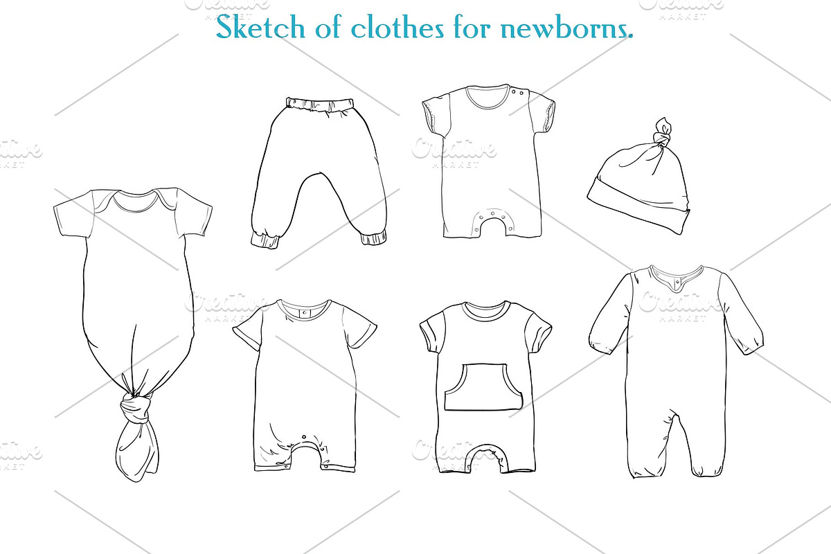 Sketch of clothes for newborns., an Illustration by Sweet_print (Photo 2 of 2)