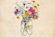 Wildflower in a Mason Jar PNG Images, an Object Graphic by ThingsbyLary (Thumbnail 7 of 10)