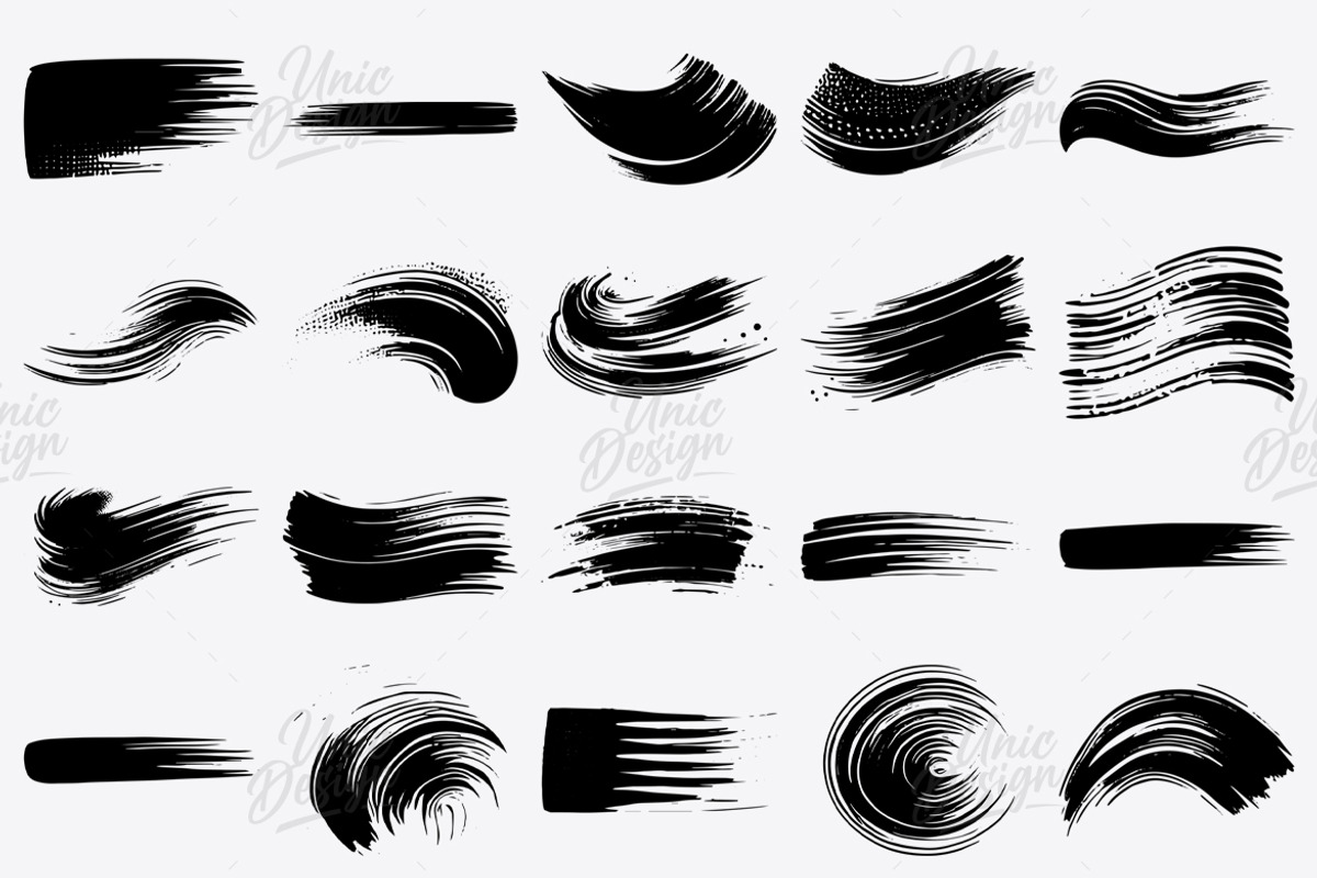 53 Dry Stroke Photoshop Brushes, a Brush Add-On by UnicDesign (Photo 2 of 4)
