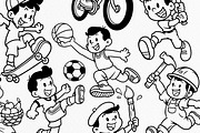 Kids Activities Line Art, a Person Illustration by Tekuni (Thumbnail 3 of 7)