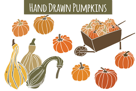 Pumpkins & Gourds Clip Art preview 3