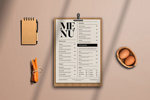 Simple Food Menu