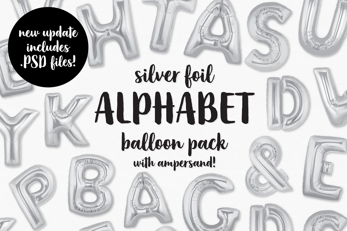 Silver Foil Alphabet Balloon Pack, an Object Graphic by Bold Leap Creative