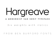 Hargreave Sans, a Sans Serif Font by Ben Burford Fonts (Thumbnail 1 of 5)