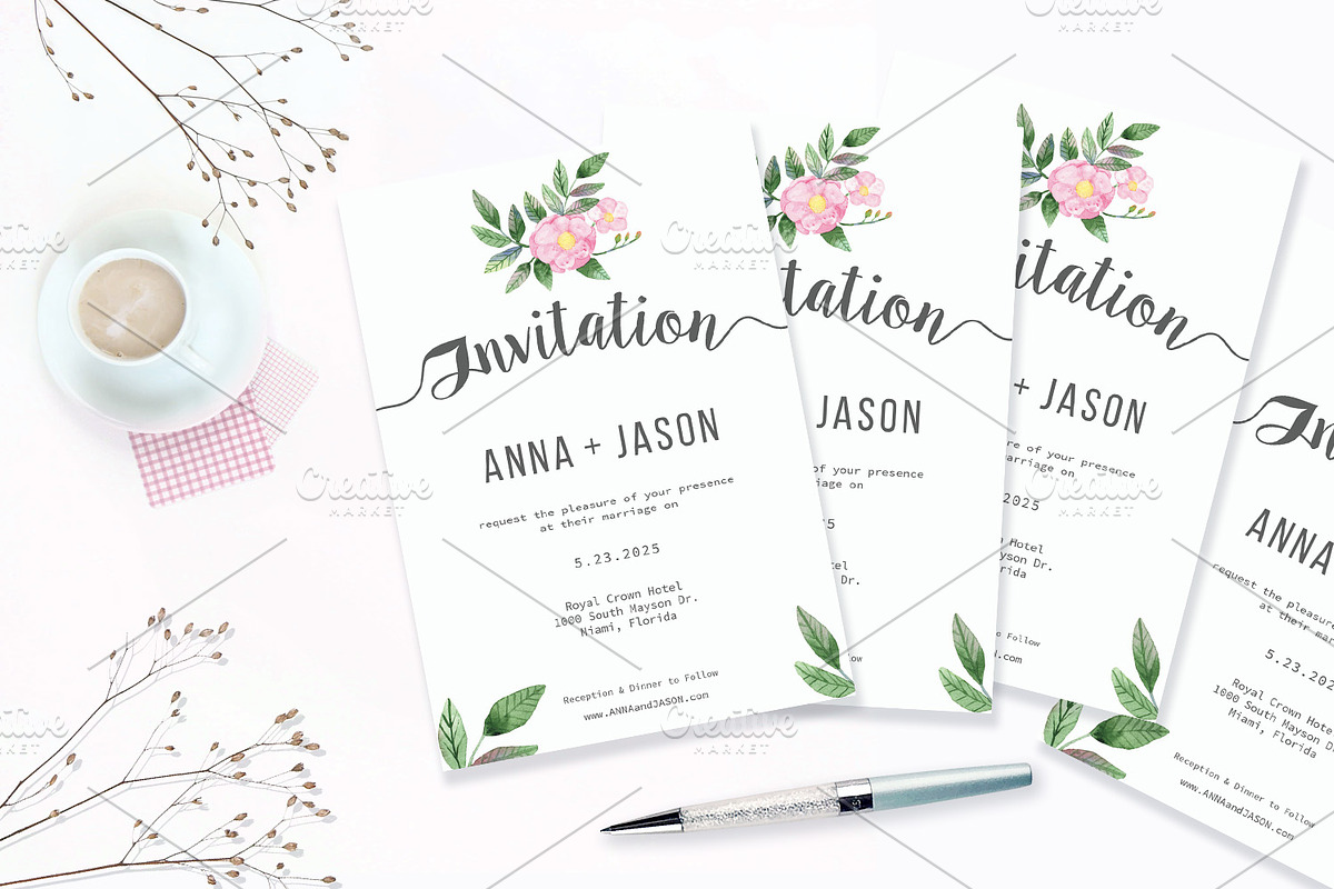 Rosehip Watercolor Wedding Invite, an Invitation Template by Love Design (Photo 6 of 7)