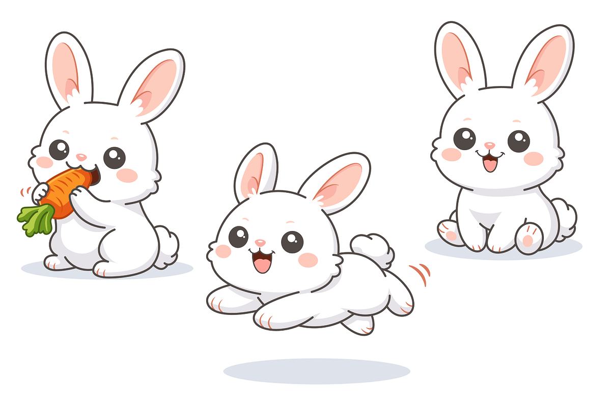 Cute Bunny Kawaii Cartoon Character, an Animal Illustration by Artpon Illustration (Photo 2 of 3)