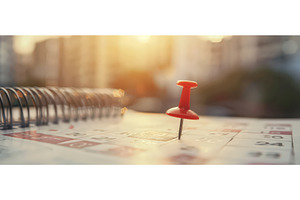 Red pin marking important date on, a Business Photo by piter.goskov