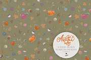 Fall Woodland Clipart & Patterns Kit, a Seasonal Illustration by KaramfilaS (Thumbnail 17 of 25)