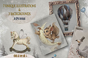 Digital watercolor vintage set, an Animal Illustration by TanyaSchuka (Thumbnail 4 of 5)
