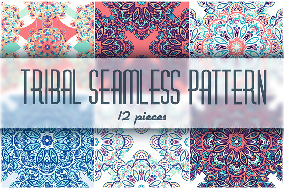 12 Tribal Ornament Seamless Pattern